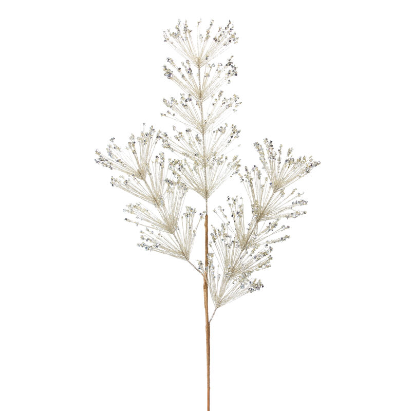 Festive Pine and Sequin Spray Set - Pack of 12 Sparkling Holiday Decorations