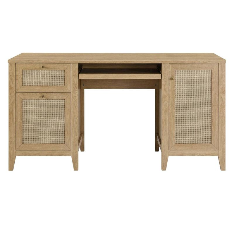 Black Office Desk with Spacious Work Surface and Modern Design image number 0