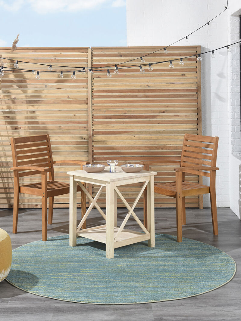 Nourison Essentials NRE01 Blue/Green 6' x Round Rug image number 1