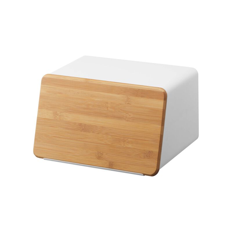 Bread Box with Cutting Board Lid - Steel + Bamboo image number 7