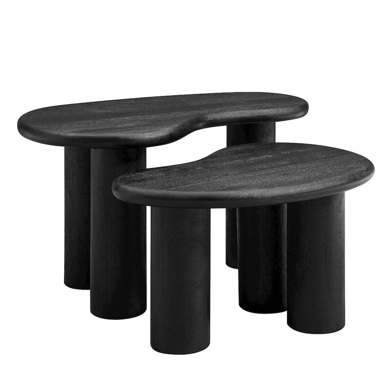 Modway Hackney Mango Wood Nesting Coffee Table Set