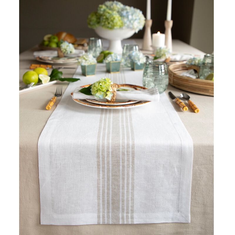 Solino Home Farmhouse 100% Linen Table Runner &ndash; Handcrafted, Machine Washable, Perfect for Holiday and Everyday Dining