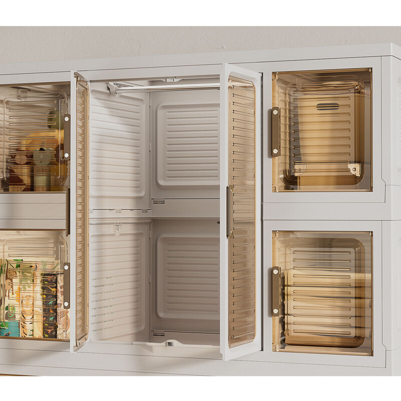 Portable Wardrobe Closet Freestanding Clothes Storage Organizer with Shelves & Hanging Rods