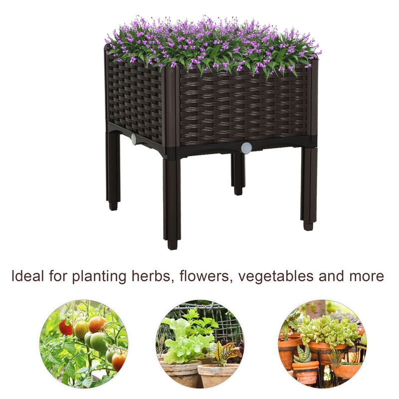 Hivvago Garden Bed with Legs Raised Planter for Vegetables and Herbs image number 5