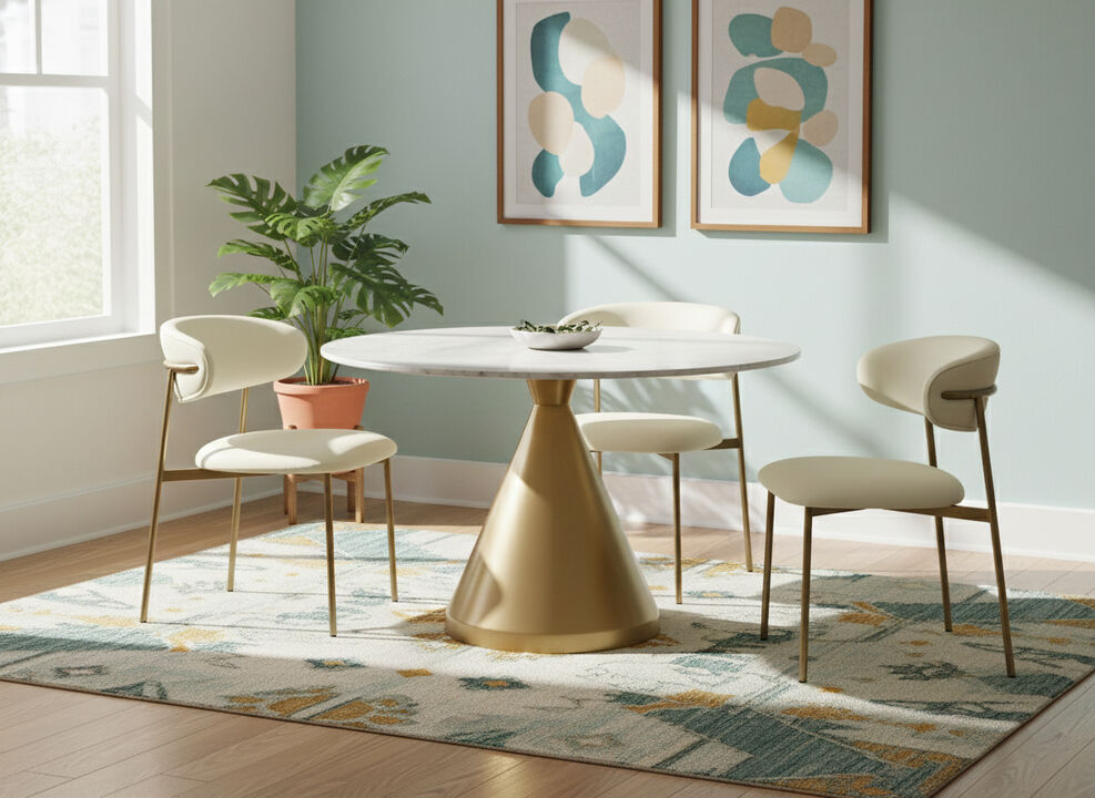 Meridian Furniture Emery White Marble Dining Table