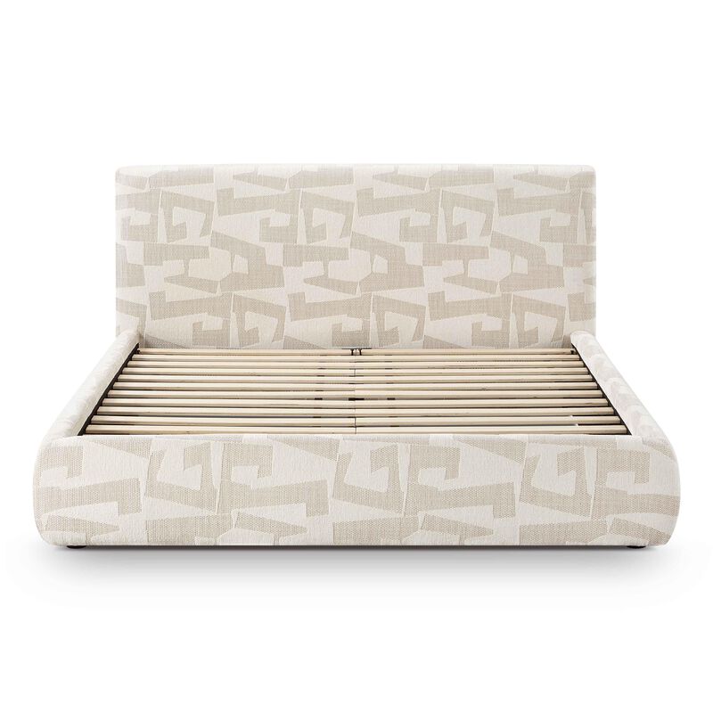 Isla Cream Jacquard Pattern Queen Bed