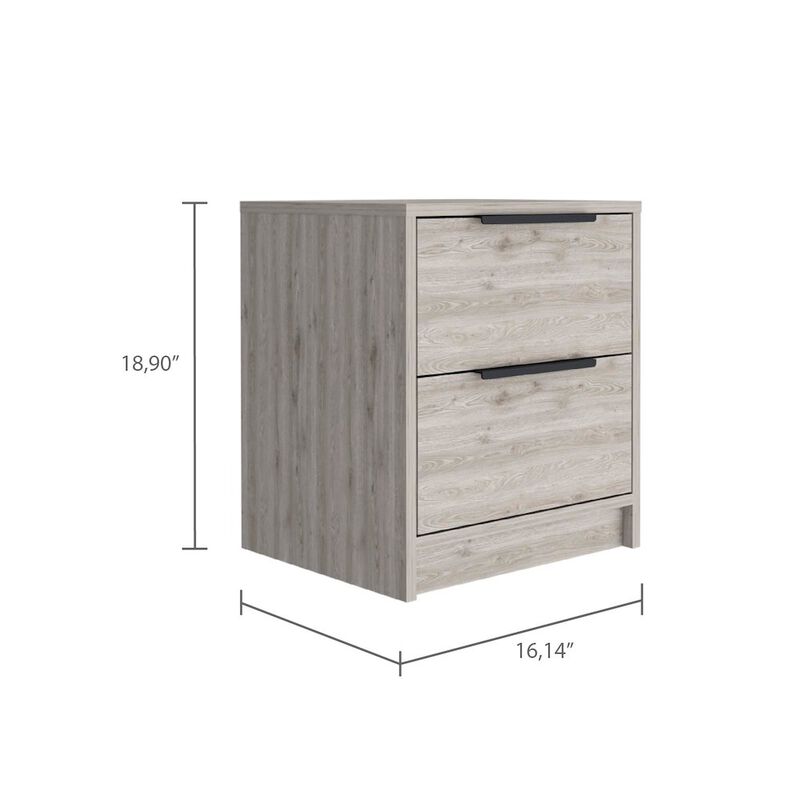 Plethoria Home 2-Drawer Nightstand Light Grey image number 2
