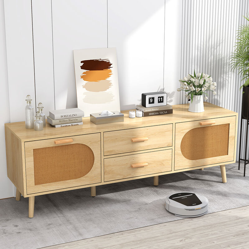 TV Stand for 65-Inch TV with Drawers for Organized Media Storage and Stylish Entertainment Setup