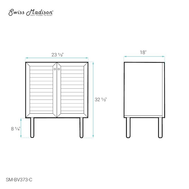 Bron 24" Freestanding Bathroom Vanity Cabinet without Top in Golden Oak image number 4