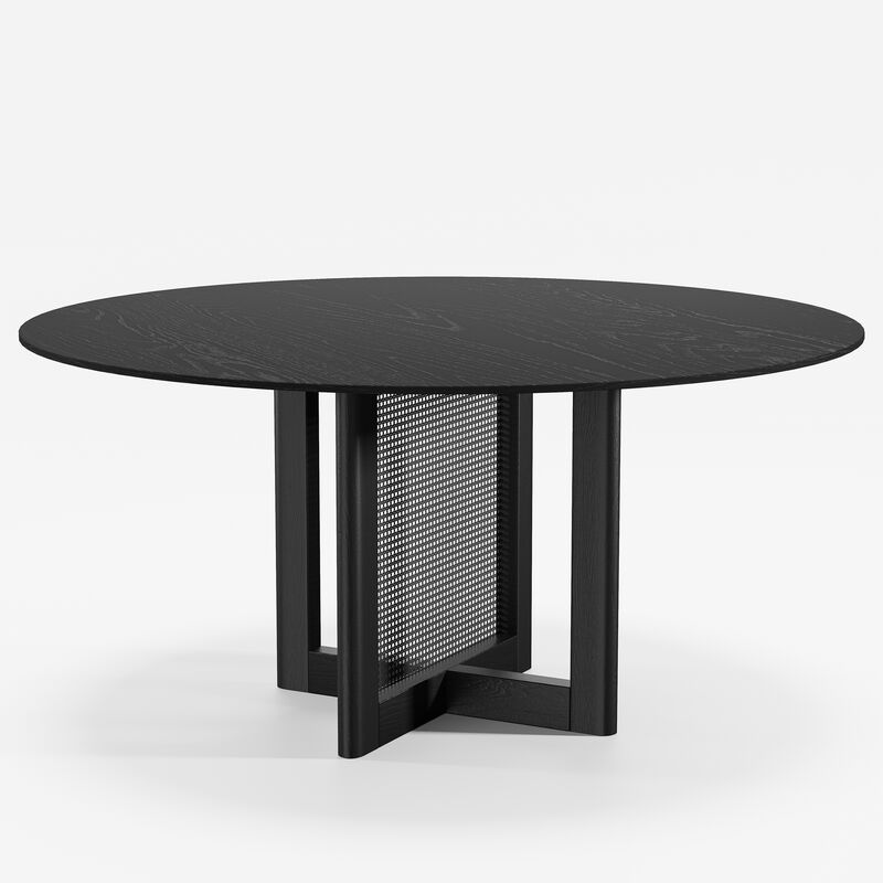 60 Cinna Modern  Wood Round Dining Table（Seats 8）