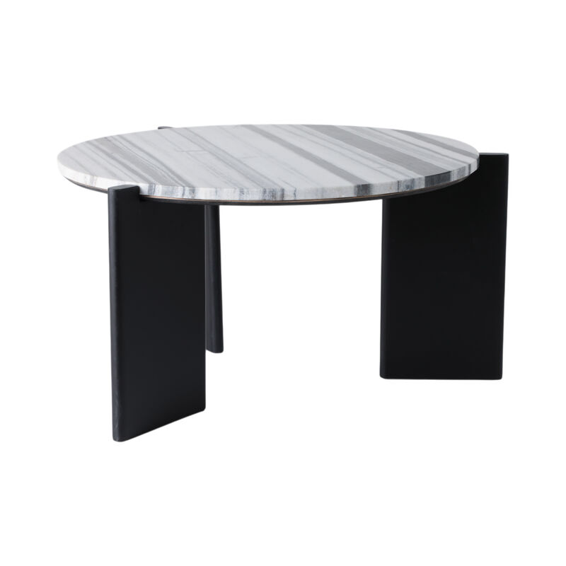 32x17 Panda Marble Coffee Table, Blk/wht image number 2