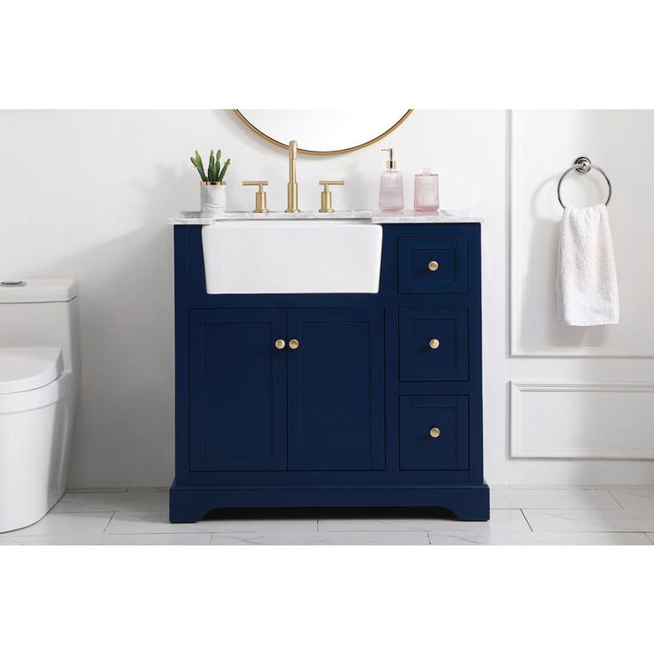 Elegant Kitchen and Bath 36 inch Single bathroom vanity in blue