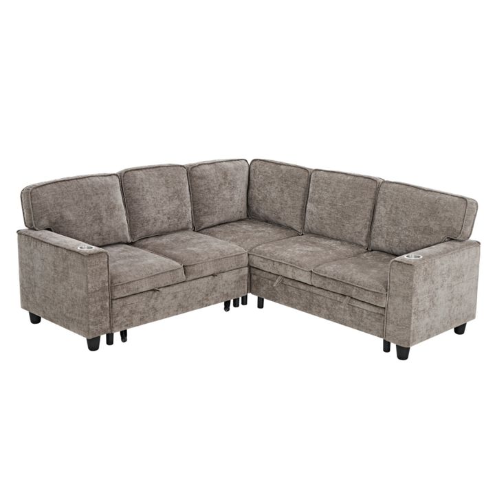 Timlod L-Shaped Pull-Out Sectional Sleeper Sofa