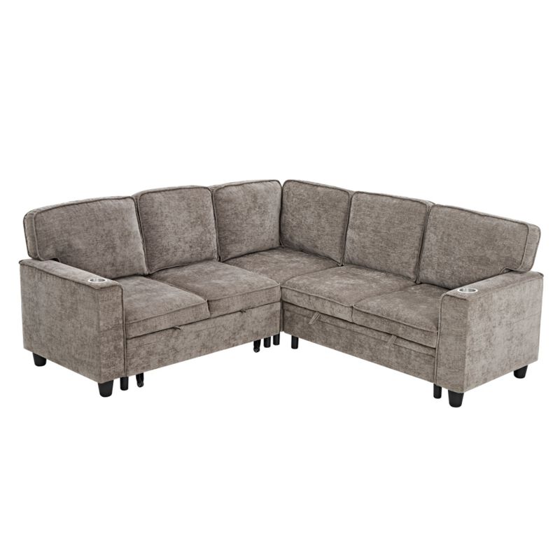 Timlod L-Shaped Pull-Out Sectional Sleeper Sofa image number 0