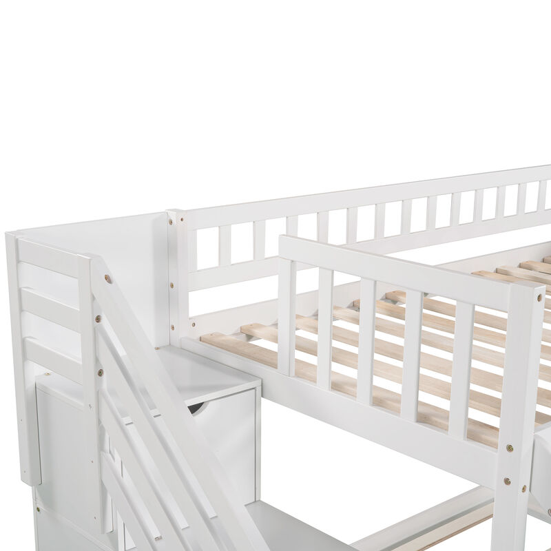 Merax Bunk Bed with Two Drawers and Slide