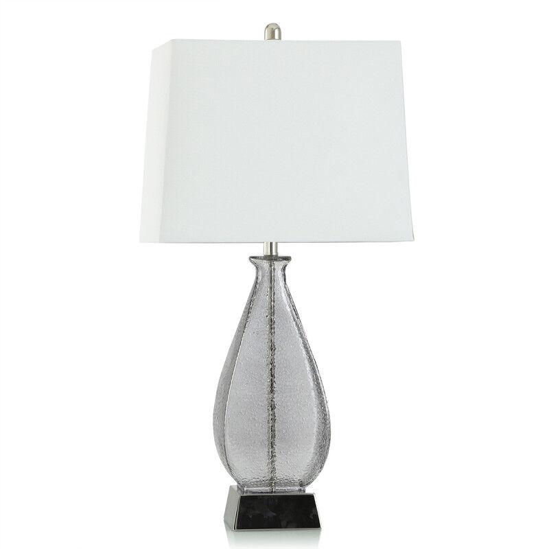 Smoke Seeded Glass Table Lamp