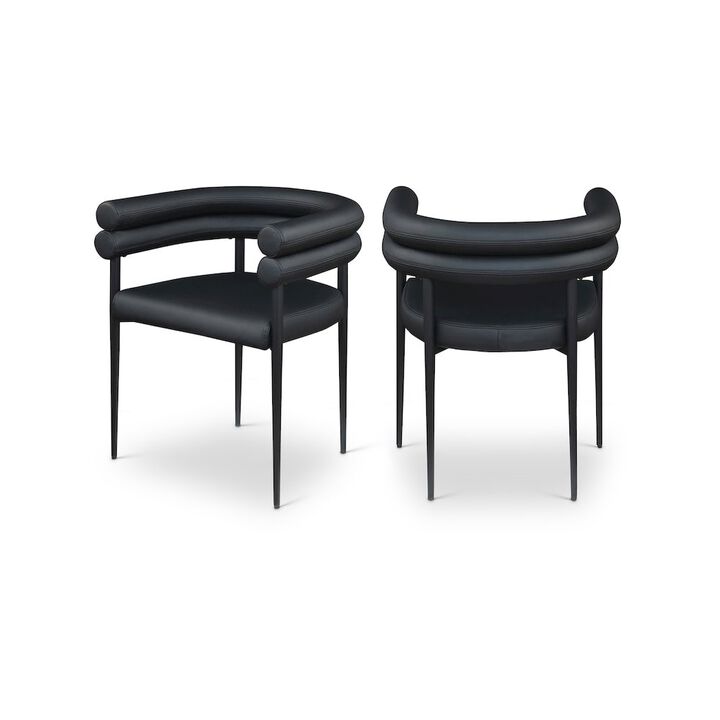 Meridian Furniture Lavina Black Vegan Leather Dining Chair, Set of 2