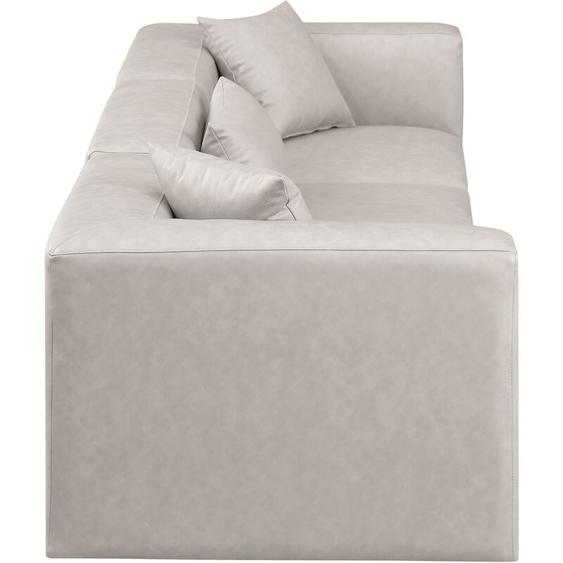 Meridian Furniture Cube Cream Vegan Leather Modular Sofa