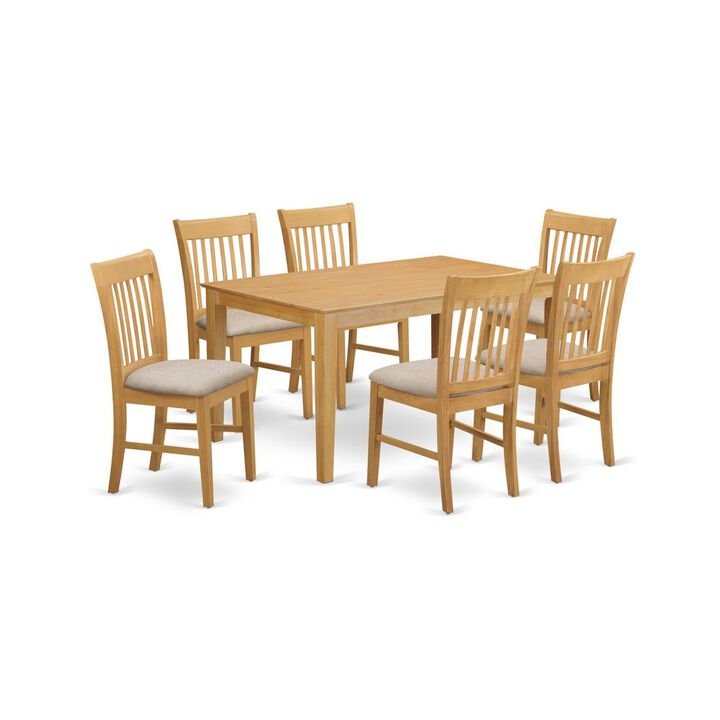 7 PC Small Kitchen Table set - Dining Table and 6 Dining Chairs