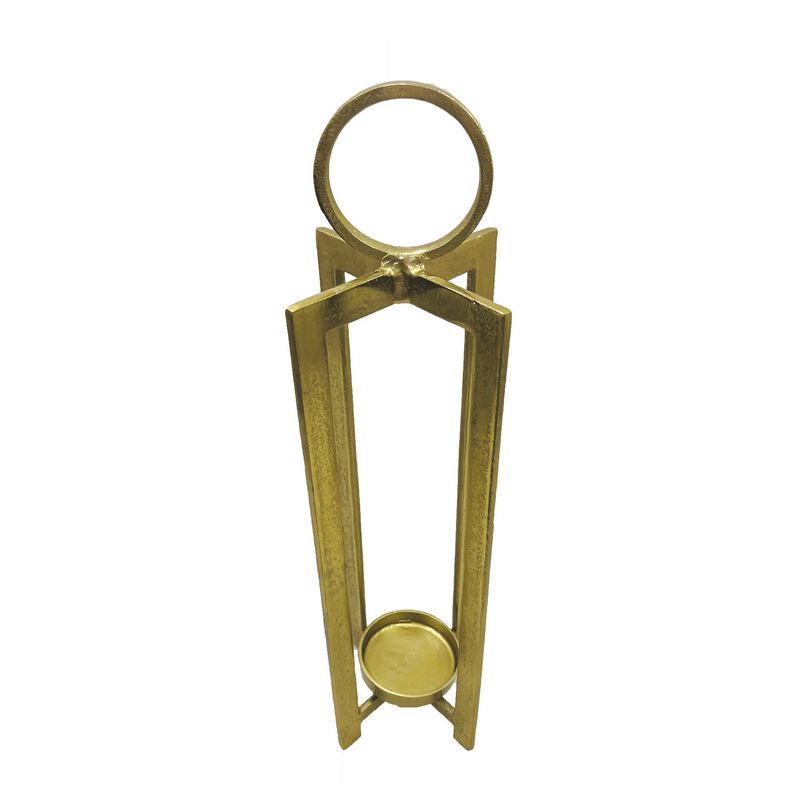 Siana Tabletop Decor, Candle Holder, 31 Inch, Gold Finished Metal - Benzara