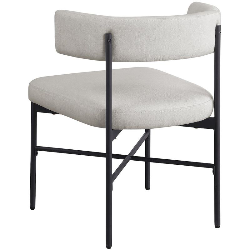 Meridian Furniture Rivage Beige Durable Linen Textured Fabric Dining Chair, Set of 2