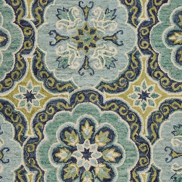 HomeRoots Wool Geometric Hand Tufted Area Rug