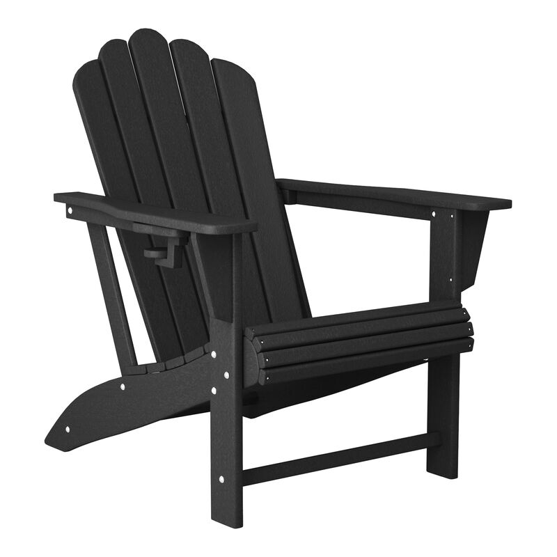 WestinTrends 4-Piece Adirondack Chairs with Cup Holders and Table Set