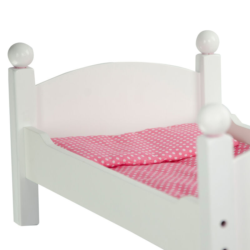 Olivia's Little World Polka Dots Princess 18" Dolls Bunk Bed, White image number 4