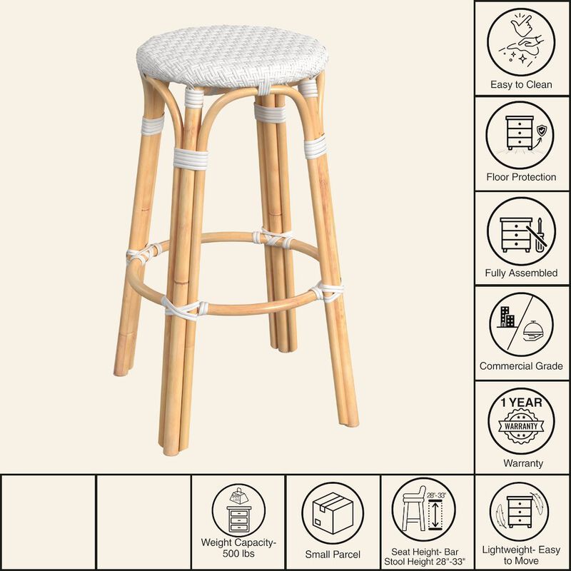 Butler Specialty Tobias Round Rattan 30" Bar Stool image number 7