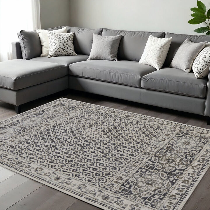 HomeRoots Abstract Distressed Area Rug