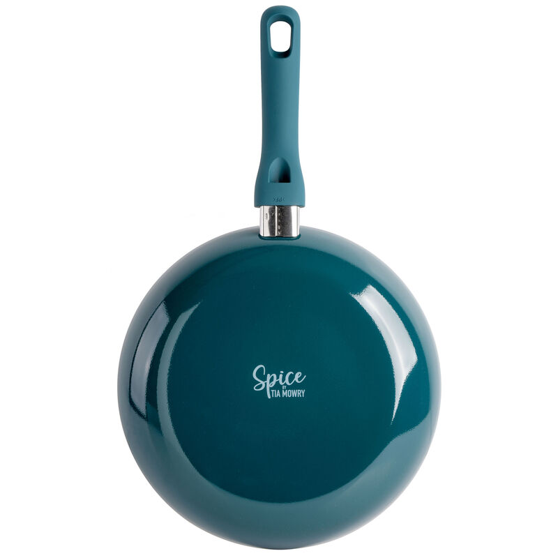 Spice by Tia Mowry Savory Saffron 2 Piece Ceramic Nonstick Aluminum Frying Pan Set in Teal