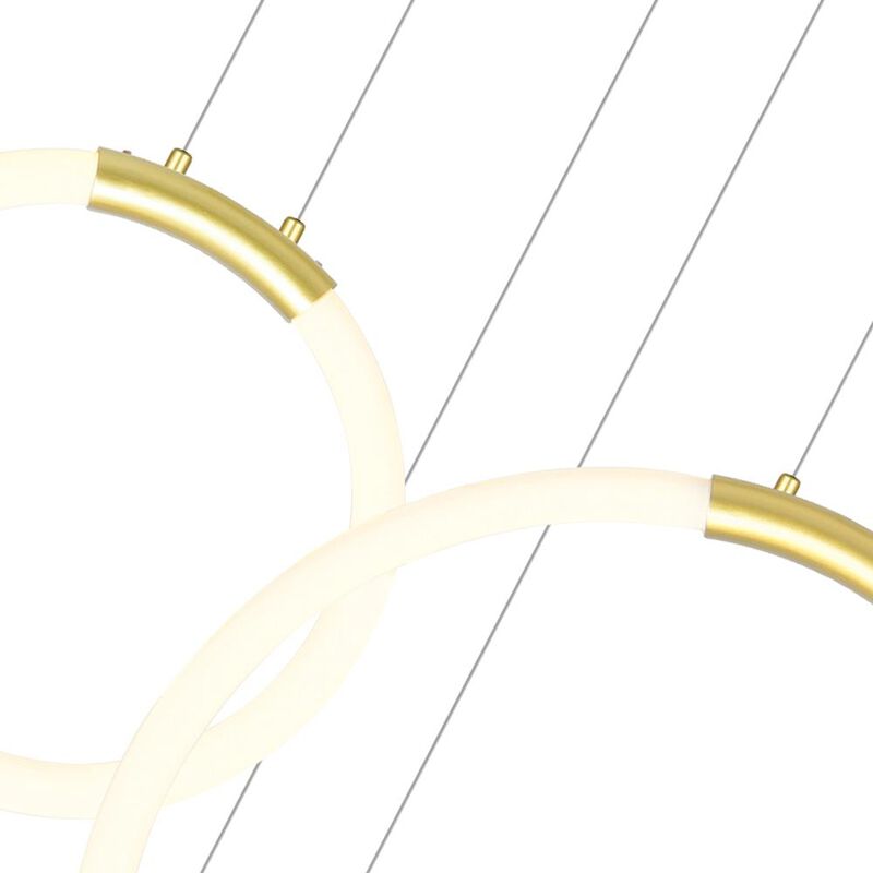 Hoops 6 Light LED Chandelier With Satin Gold Finish