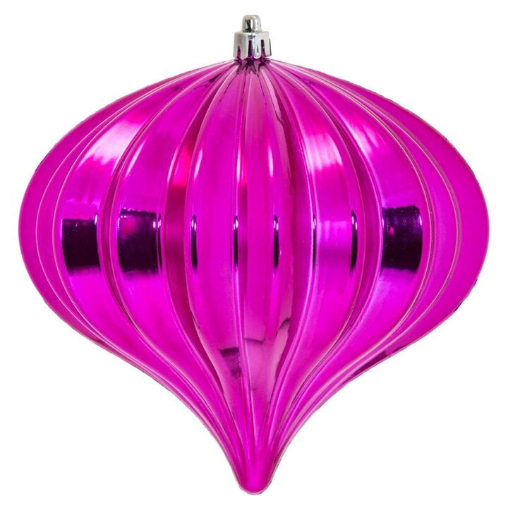 Vickerman 470954-5.7" Fuchsia Shiny Onion Christmas Tree Ornament (3 pack) (N151270DSV)