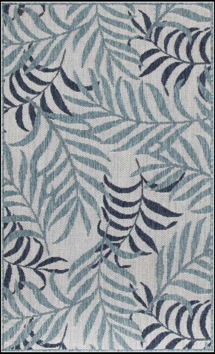 HomeRoots Palm Leaf Indoor Outdoor Area Rug