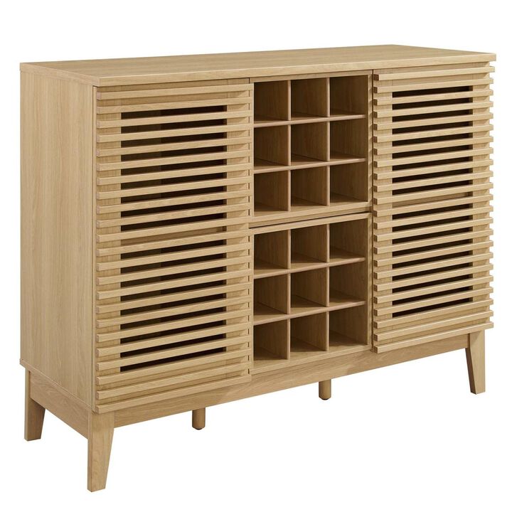 Modway Render Mid-Century Modern Wine Bar Cabinet in Charcoal 17 x 46 x 37