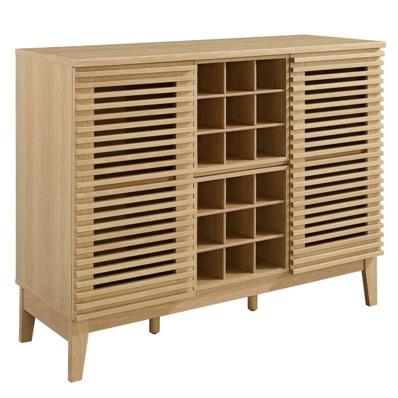 Modway Render Mid-Century Modern Wine Bar Cabinet in Charcoal 17 x 46 x 37 image number 0