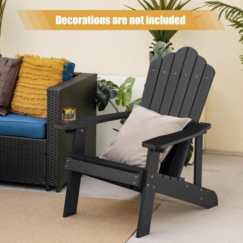 Hivvago Weather Resistant HIPS Outdoor Adirondack Chair with Cup Holder