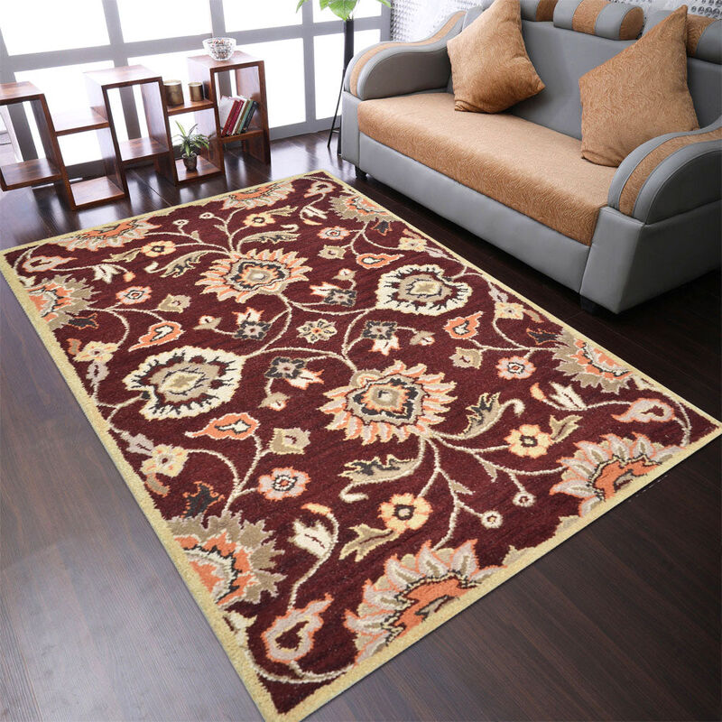 RUGSOTIC CARPETS HAND TUFTED WOOL ECO-FRIENDLY AREA RUGS  - Rectangle Shape, Size, Classic Oriental Traditional  Design, High Pile Thick Handmade Anti Skid Area Rugs (K00712) image number 5