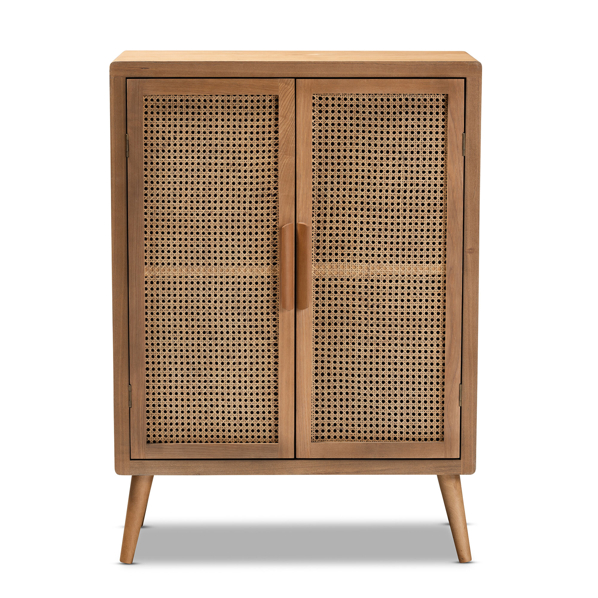 Baxton Studio Alina Mid Century Medium Oak Finished Wood 2 Door