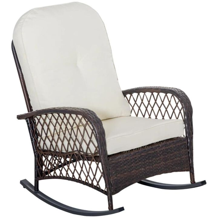 Hivvago Patio Rattan Rocking Chair