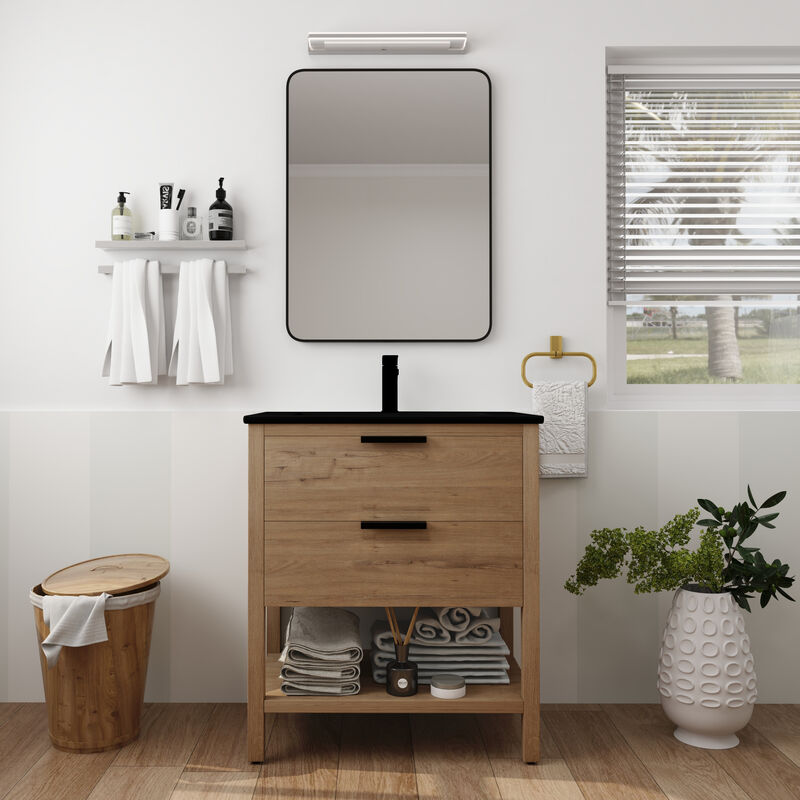 Streamdale 30 Inch Bathroom Vanity Plywood With 2 Drawers