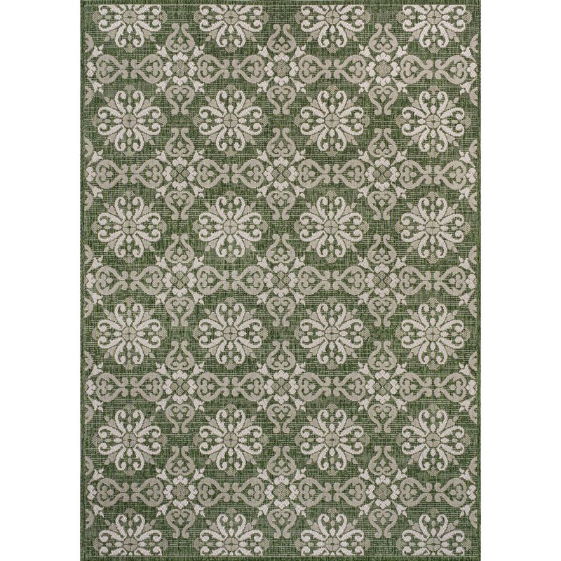 Amora Traditional Mediterranean Tile Design Indoor/Outdoor Area Rug