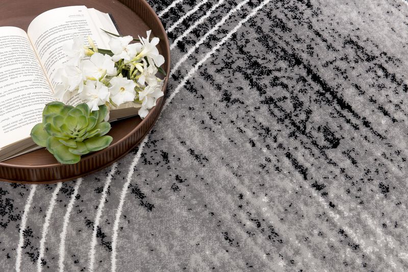 Rug Branch Mawari Contemporary Abstract Grey Black Indoor Area Rug