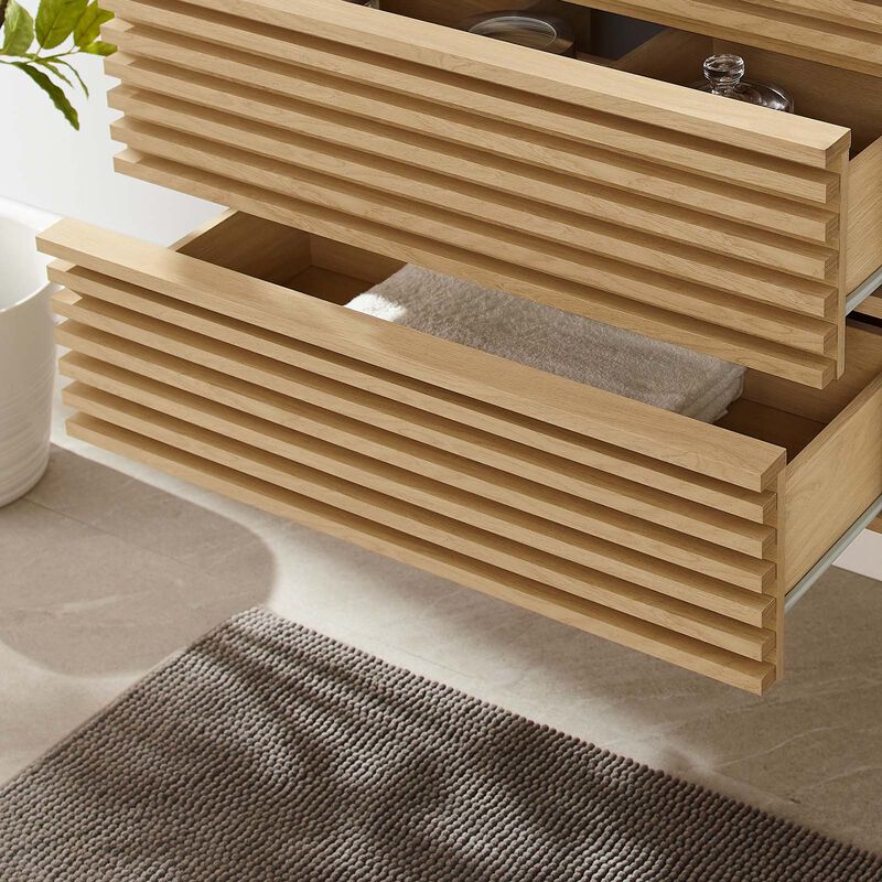 Render 30" Wall-Mount Bathroom Vanity Cabinet (Sink Basin Not Included) image number 5