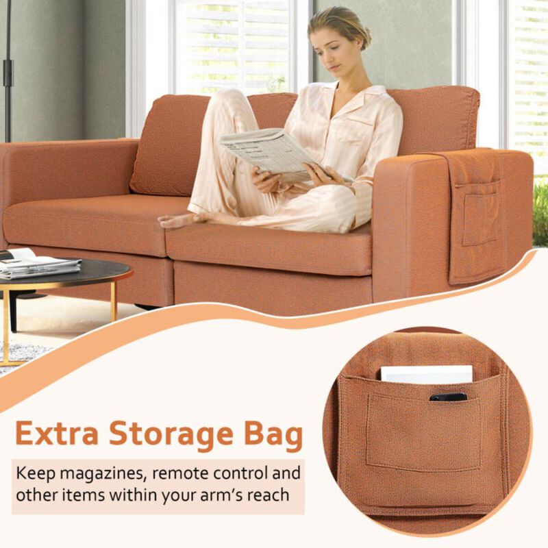 Hivvago Modern Loveseat Sofa Couch with Side Storage Pocket
