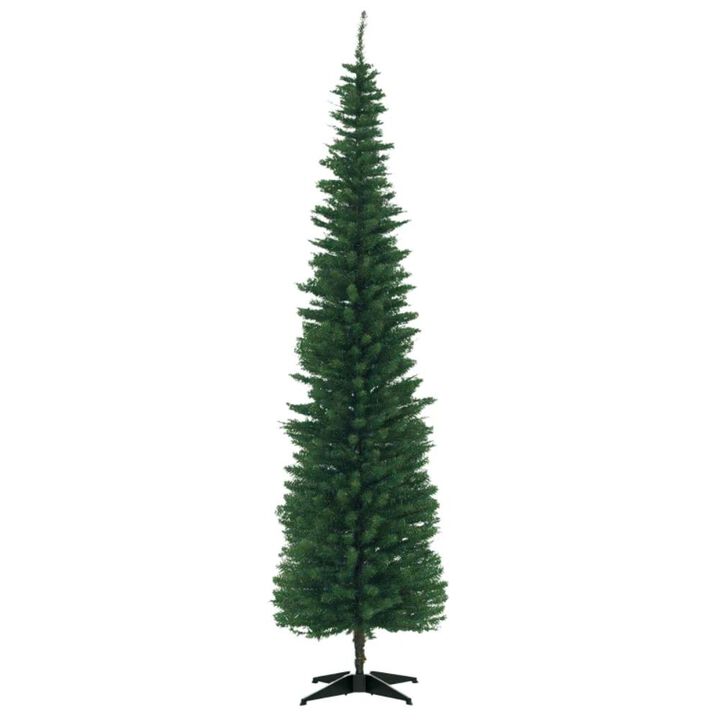 BreeBe 7' Slim Artificial Pencil Christmas Tree with 499 Tips