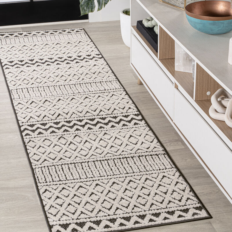 Ormond High-Low Modern Trellis Geometric Area Rug