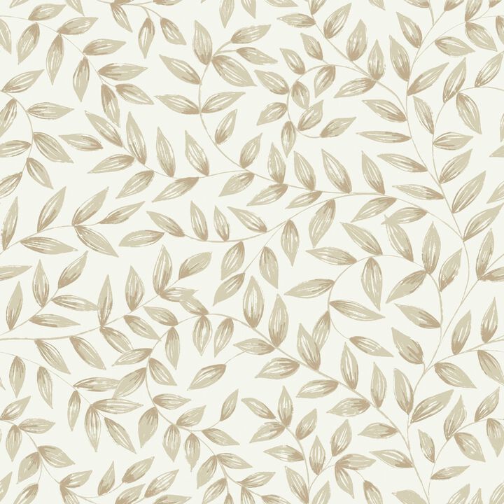 Inia Branched Leaves All-over Beige Wallpaper INA79201