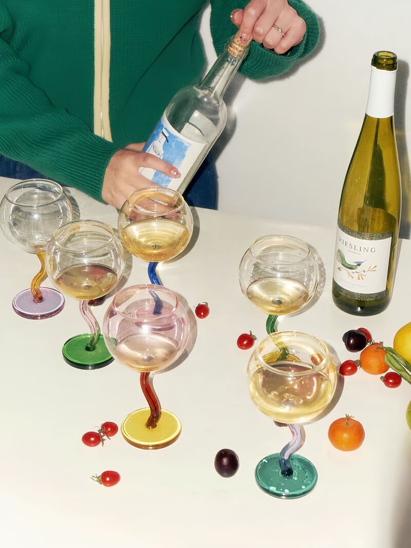Handblown Bubble Wine Glass image number 2