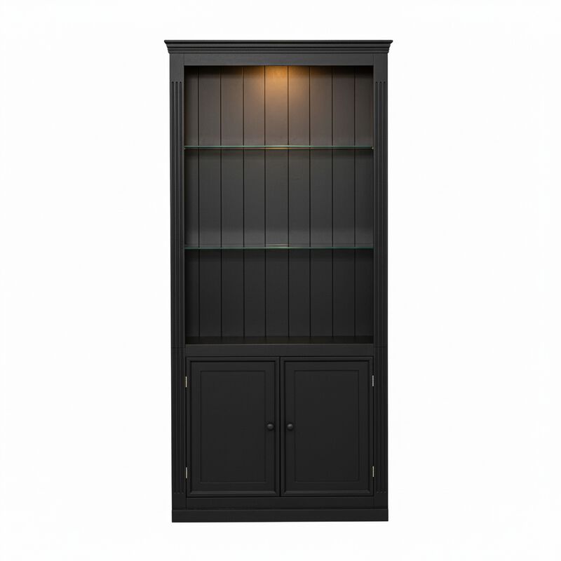 Ringol Farmhouse Lighted Curio Display Cabinet image number 0